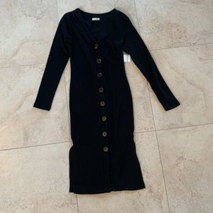 NWT Heart & Hips button blk sweater dress cardigan